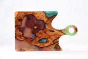 Load image into Gallery viewer, Jeezi Handmade Resin Deli Board, Charcuterie Board, Real Wood Epoxy Resin Cutting Board, Cheese Board, Handle Pizza Board 06
