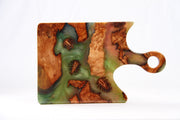 Load image into Gallery viewer, Jeezi Handmade Resin Deli Board, Charcuterie Board, Real Wood Epoxy Resin Cutting Board, Cheese Board, Handle Pizza Board 74