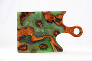 Load image into Gallery viewer, Jeezi Handmade Resin Deli Board, Charcuterie Board, Real Wood Epoxy Resin Cutting Board, Cheese Board, Handle Pizza Board 76