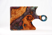 Load image into Gallery viewer, Jeezi Handmade Resin Deli Board, Charcuterie Board, Real Wood Epoxy Resin Cutting Board, Cheese Board, Handle Pizza Board 77