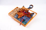 Load image into Gallery viewer, Jeezi Handmade Resin Deli Board, Charcuterie Board, Real Wood Epoxy Resin Cutting Board, Cheese Board, Handle Pizza Board 53