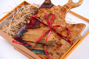 Load image into Gallery viewer, Jeezi Handmade Resin Deli Board, Charcuterie Board, Real Wood Epoxy Resin Cutting Board, Cheese Board, Handle Pizza Board 51