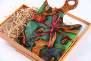 Load image into Gallery viewer, Jeezi Handmade Resin Deli Board, Charcuterie Board, Real Wood Epoxy Resin Cutting Board, Cheese Board, Handle Pizza Board 76