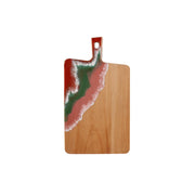 Load image into Gallery viewer, Jeezi Ocean Themed Wood Chopping Board, Resin Art Board, Ocean Wave Cutting Board, Resin Cheese Board With Handle, Charcuterie Board with Unique Painting Handmade Design and Handle, Coastal Tray For Party Decor 22.