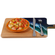 Load image into Gallery viewer, Jeezi Ocean Themed Wood Chopping Board, Resin Art Board, Ocean Wave Cutting Board, Resin Cheese Board With Handle, Charcuterie Board with Unique Painting Handmade Design and Handle, Coastal Tray For Party Decor 23.