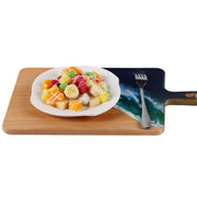 Load image into Gallery viewer, Jeezi Ocean Themed Wood Chopping Board, Resin Art Board, Ocean Wave Cutting Board, Resin Cheese Board With Handle, Charcuterie Board with Unique Painting Handmade Design and Handle, Coastal Tray For Party Decor 23.
