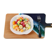 Load image into Gallery viewer, Jeezi Ocean Themed Wood Chopping Board, Resin Art Board, Ocean Wave Cutting Board, Resin Cheese Board With Handle, Charcuterie Board with Unique Painting Handmade Design and Handle, Coastal Tray For Party Decor 23.