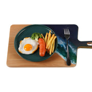 Load image into Gallery viewer, Jeezi Ocean Themed Wood Chopping Board, Resin Art Board, Ocean Wave Cutting Board, Resin Cheese Board With Handle, Charcuterie Board with Unique Painting Handmade Design and Handle, Coastal Tray For Party Decor 23.