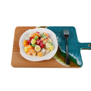 Load image into Gallery viewer, Jeezi Ocean Themed Wood Chopping Board, Resin Art Board, Ocean Wave Cutting Board, Resin Cheese Board With Handle, Charcuterie Board with Unique Painting Handmade Design and Handle, Coastal Tray For Party Decor 21.