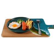 Load image into Gallery viewer, Jeezi Ocean Themed Wood Chopping Board, Resin Art Board, Ocean Wave Cutting Board, Resin Cheese Board With Handle, Charcuterie Board with Unique Painting Handmade Design and Handle, Coastal Tray For Party Decor 21.