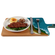 Load image into Gallery viewer, Jeezi Ocean Themed Wood Chopping Board, Resin Art Board, Ocean Wave Cutting Board, Resin Cheese Board With Handle, Charcuterie Board with Unique Painting Handmade Design and Handle, Coastal Tray For Party Decor 21.