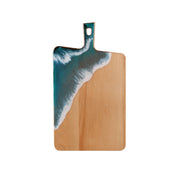 Load image into Gallery viewer, Jeezi Ocean Themed Wood Chopping Board, Resin Art Board, Ocean Wave Cutting Board, Resin Cheese Board With Handle, Charcuterie Board with Unique Painting Handmade Design and Handle, Coastal Tray For Party Decor 20.
