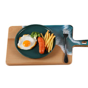 Load image into Gallery viewer, Jeezi Ocean Themed Wood Chopping Board, Resin Art Board, Ocean Wave Cutting Board, Resin Cheese Board With Handle, Charcuterie Board with Unique Painting Handmade Design and Handle, Coastal Tray For Party Decor 20.