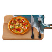 Load image into Gallery viewer, Jeezi Ocean Themed Wood Chopping Board, Resin Art Board, Ocean Wave Cutting Board, Resin Cheese Board With Handle, Charcuterie Board with Unique Painting Handmade Design and Handle, Coastal Tray For Party Decor 20.