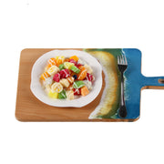 Load image into Gallery viewer, Jeezi Ocean Themed Wood Chopping Board, Resin Art Board, Ocean Wave Cutting Board, Resin Cheese Board With Handle, Charcuterie Board with Unique Painting Handmade Design and Handle, Coastal Tray For Party Decor 01.