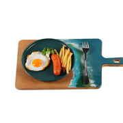 Load image into Gallery viewer, Jeezi Ocean Themed Wood Chopping Board, Resin Art Board, Ocean Wave Cutting Board, Resin Cheese Board With Handle, Charcuterie Board with Unique Painting Handmade Design and Handle, Coastal Tray For Party Decor 02.