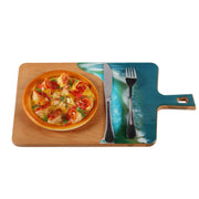 Load image into Gallery viewer, Jeezi Ocean Themed Wood Chopping Board, Resin Art Board, Ocean Wave Cutting Board, Resin Cheese Board With Handle, Charcuterie Board with Unique Painting Handmade Design and Handle, Coastal Tray For Party Decor 02.