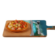 Load image into Gallery viewer, Jeezi Ocean Themed Wood Chopping Board, Resin Art Board, Ocean Wave Cutting Board, Resin Cheese Board With Handle, Charcuterie Board with Unique Painting Handmade Design and Handle, Coastal Tray For Party Decor 02.