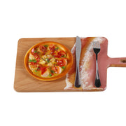 Load image into Gallery viewer, Jeezi Ocean Themed Wood Chopping Board, Resin Art Board, Ocean Wave Cutting Board, Resin Cheese Board With Handle, Charcuterie Board with Unique Painting Handmade Design and Handle, Coastal Tray For Party Decor 04.