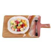 Load image into Gallery viewer, Jeezi Ocean Themed Wood Chopping Board, Resin Art Board, Ocean Wave Cutting Board, Resin Cheese Board With Handle, Charcuterie Board with Unique Painting Handmade Design and Handle, Coastal Tray For Party Decor 04.