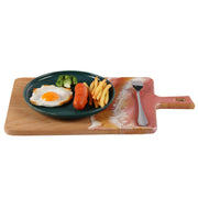 Load image into Gallery viewer, Jeezi Ocean Themed Wood Chopping Board, Resin Art Board, Ocean Wave Cutting Board, Resin Cheese Board With Handle, Charcuterie Board with Unique Painting Handmade Design and Handle, Coastal Tray For Party Decor 04.