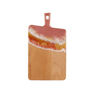 Load image into Gallery viewer, Jeezi Ocean Themed Wood Chopping Board, Resin Art Board, Ocean Wave Cutting Board, Resin Cheese Board With Handle, Charcuterie Board with Unique Painting Handmade Design and Handle, Coastal Tray For Party Decor 04.