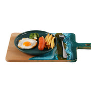 Load image into Gallery viewer, Jeezi Ocean Themed Wood Chopping Board, Resin Art Board, Ocean Wave Cutting Board, Resin Cheese Board With Handle, Charcuterie Board with Unique Painting Handmade Design and Handle, Coastal Tray For Party Decor 05.