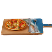 Load image into Gallery viewer, Jeezi Ocean Themed Wood Chopping Board, Resin Art Board, Ocean Wave Cutting Board, Resin Cheese Board With Handle, Charcuterie Board with Unique Painting Handmade Design and Handle, Coastal Tray For Party Decor 07.