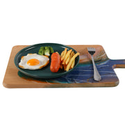 Load image into Gallery viewer, Jeezi Ocean Themed Wood Chopping Board, Resin Art Board, Ocean Wave Cutting Board, Resin Cheese Board With Handle, Charcuterie Board with Unique Painting Handmade Design and Handle, Coastal Tray For Party Decor 08.