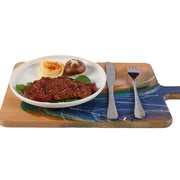 Load image into Gallery viewer, Jeezi Ocean Themed Wood Chopping Board, Resin Art Board, Ocean Wave Cutting Board, Resin Cheese Board With Handle, Charcuterie Board with Unique Painting Handmade Design and Handle, Coastal Tray For Party Decor 08.