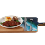 Load image into Gallery viewer, Jeezi Ocean Themed Wood Chopping Board, Resin Art Board, Ocean Wave Cutting Board, Resin Cheese Board With Handle, Charcuterie Board with Unique Painting Handmade Design and Handle, Coastal Tray For Party Decor 09