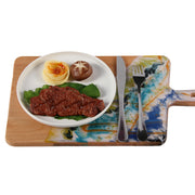 Load image into Gallery viewer, Jeezi Ocean Themed Wood Chopping Board, Resin Art Board, Ocean Wave Cutting Board, Resin Cheese Board With Handle, Charcuterie Board with Unique Painting Handmade Design and Handle, Coastal Tray For Party Decor 10.