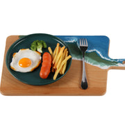 Load image into Gallery viewer, Jeezi Ocean Themed Wood Chopping Board, Resin Art Board, Ocean Wave Cutting Board, Resin Cheese Board With Handle, Charcuterie Board with Unique Painting Handmade Design and Handle, Coastal Tray For Party Decor 12