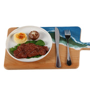 Load image into Gallery viewer, Jeezi Ocean Themed Wood Chopping Board, Resin Art Board, Ocean Wave Cutting Board, Resin Cheese Board With Handle, Charcuterie Board with Unique Painting Handmade Design and Handle, Coastal Tray For Party Decor 12