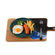 Load image into Gallery viewer, Jeezi Ocean Themed Wood Chopping Board, Resin Art Board, Ocean Wave Cutting Board, Resin Cheese Board With Handle, Charcuterie Board with Unique Painting Handmade Design and Handle, Coastal Tray For Party Decor 13.