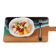 Load image into Gallery viewer, Jeezi Ocean Themed Wood Chopping Board, Resin Art Board, Ocean Wave Cutting Board, Resin Cheese Board With Handle, Charcuterie Board with Unique Painting Handmade Design and Handle, Coastal Tray For Party Decor 14.