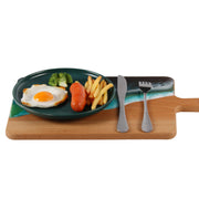 Load image into Gallery viewer, Jeezi Ocean Themed Wood Chopping Board, Resin Art Board, Ocean Wave Cutting Board, Resin Cheese Board With Handle, Charcuterie Board with Unique Painting Handmade Design and Handle, Coastal Tray For Party Decor 14.