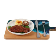 Load image into Gallery viewer, Jeezi Ocean Themed Wood Chopping Board, Resin Art Board, Ocean Wave Cutting Board, Resin Cheese Board With Handle, Charcuterie Board with Unique Painting Handmade Design and Handle, Coastal Tray For Party Decor 17.