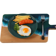 Load image into Gallery viewer, Jeezi Ocean Themed Wood Chopping Board, Resin Art Board, Ocean Wave Cutting Board, Resin Cheese Board With Handle, Charcuterie Board with Unique Painting Handmade Design and Handle, Coastal Tray For Party Decor 17.