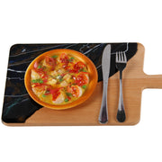 Load image into Gallery viewer, Jeezi Ocean Themed Wood Chopping Board, Resin Art Board, Ocean Wave Cutting Board, Resin Cheese Board With Handle, Charcuterie Board with Unique Painting Handmade Design and Handle, Coastal Tray For Party Decor 16.