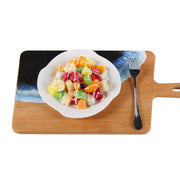 Load image into Gallery viewer, Jeezi Ocean Themed Wood Chopping Board, Resin Art Board, Ocean Wave Cutting Board, Resin Cheese Board With Handle, Charcuterie Board with Unique Painting Handmade Design and Handle, Coastal Tray For Party Decor 18.