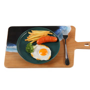 Load image into Gallery viewer, Jeezi Ocean Themed Wood Chopping Board, Resin Art Board, Ocean Wave Cutting Board, Resin Cheese Board With Handle, Charcuterie Board with Unique Painting Handmade Design and Handle, Coastal Tray For Party Decor 18.