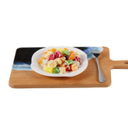 Load image into Gallery viewer, Jeezi Ocean Themed Wood Chopping Board, Resin Art Board, Ocean Wave Cutting Board, Resin Cheese Board With Handle, Charcuterie Board with Unique Painting Handmade Design and Handle, Coastal Tray For Party Decor 18.