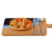 Load image into Gallery viewer, Jeezi Ocean Themed Wood Chopping Board, Resin Art Board, Ocean Wave Cutting Board, Resin Cheese Board With Handle, Charcuterie Board with Unique Painting Handmade Design and Handle, Coastal Tray For Party Decor 18.