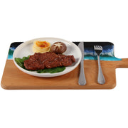 Load image into Gallery viewer, Jeezi Ocean Themed Wood Chopping Board, Resin Art Board, Ocean Wave Cutting Board, Resin Cheese Board With Handle, Charcuterie Board with Unique Painting Handmade Design and Handle, Coastal Tray For Party Decor 19.