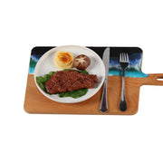 Load image into Gallery viewer, Jeezi Ocean Themed Wood Chopping Board, Resin Art Board, Ocean Wave Cutting Board, Resin Cheese Board With Handle, Charcuterie Board with Unique Painting Handmade Design and Handle, Coastal Tray For Party Decor 19.