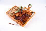 Load image into Gallery viewer, Jeezi Handmade Resin Deli Board, Charcuterie Board, Real Wood Epoxy Resin Cutting Board, Cheese Board, Handle Pizza Board 18
