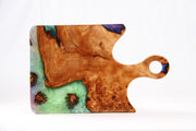Load image into Gallery viewer, Jeezi Handmade Resin Deli Board, Charcuterie Board, Real Wood Epoxy Resin Cutting Board, Cheese Board, Handle Pizza Board 34
