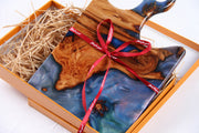 Load image into Gallery viewer, Jeezi Handmade Resin Deli Board, Charcuterie Board, Real Wood Epoxy Resin Cutting Board, Cheese Board, Handle Pizza Board 53
