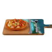 Load image into Gallery viewer, Jeezi Ocean Themed Wood Chopping Board, Resin Art Board, Ocean Wave Cutting Board, Resin Cheese Board With Handle, Charcuterie Board with Unique Painting Handmade Design and Handle, Coastal Tray For Party Decor 02.
